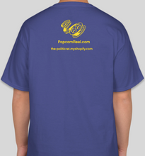Load image into Gallery viewer, The Popcorn Reel Film Series royal blue t-shirt
