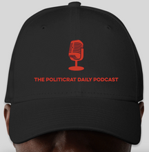 Load image into Gallery viewer, The Politicrat Daily Podcast black/red New Era 9FORTY Adjustable Hat
