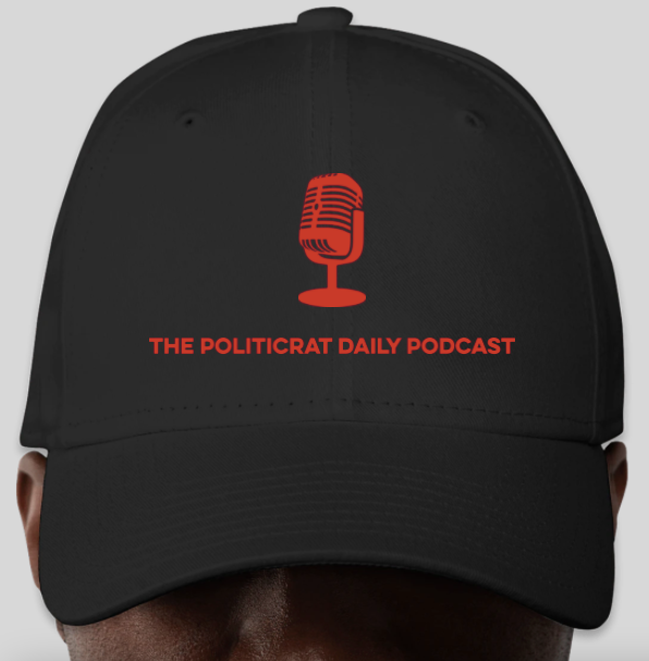 The Politicrat Daily Podcast black/red New Era 9FORTY Adjustable Hat