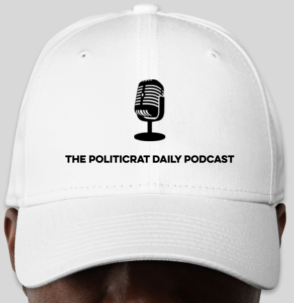 The Politicrat Daily Podcast white New Era 9FORTY Adjustable Hat