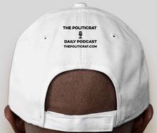 Load image into Gallery viewer, The Politicrat Daily Podcast white New Era 9FORTY Adjustable Hat
