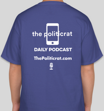 Load image into Gallery viewer, The Politicrat Daily Podcast Vote Love deep royal blue unisex t-shirt
