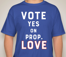 Load image into Gallery viewer, The Politicrat Daily Podcast Vote Love blue bell breeze unisex t-shirt
