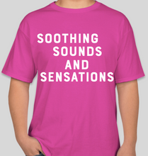 Load image into Gallery viewer, The Politicrat Daily Podcast &quot;Soothing Sounds And Sensations&quot; pink unisex t-shirt

