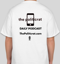 Load image into Gallery viewer, The Politicrat Daily Podcast 1968 white unisex t-shirt
