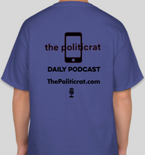 Load image into Gallery viewer, The Politicrat Daily Podcast 1968 deep royal blue unisex t-shirt
