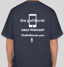 Load image into Gallery viewer, The Politicrat Daily Podcast Vote Love navy unisex t-shirt
