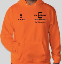 Load image into Gallery viewer, The Politicrat Daily Podcast EcoSmart 50/50 Pullover Hoodie (orange)
