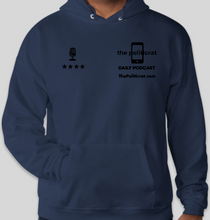 Load image into Gallery viewer, The Politicrat Daily Podcast EcoSmart 50/50 Pullover Hoodie (navy)
