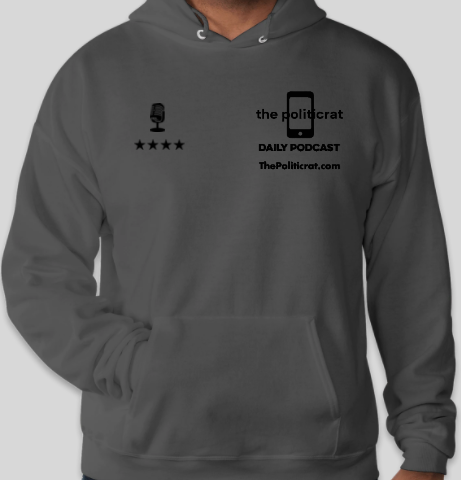 The Politicrat Daily Podcast EcoSmart 50/50 Pullover Hoodie (smoke gray)