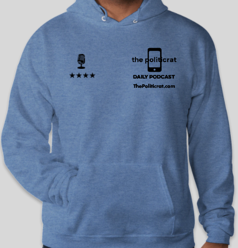 The Politicrat Daily Podcast EcoSmart 50/50 Pullover Hoodie (heather blue)
