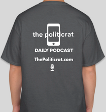 Load image into Gallery viewer, The Politicrat Daily Podcast &quot;Dear Listener&quot; charcoal heather unisex t-shirt
