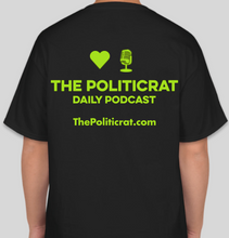 Load image into Gallery viewer, The Politicrat Daily Podcast Love In Retro black unisex t-shirt

