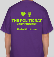 Load image into Gallery viewer, The Politicrat Daily Podcast Love In Retro purple unisex t-shirt
