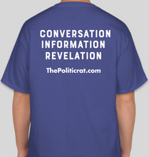 Load image into Gallery viewer, The Politicrat Daily Podcast Headphone Zone deep royal blue unisex t-shirt
