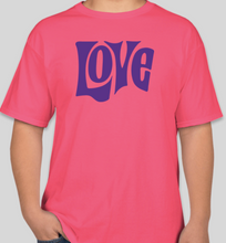 Load image into Gallery viewer, The Politicrat Daily Podcast Love In Retro safety pink unisex t-shirt
