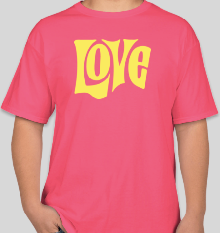 The Politicrat Daily Podcast Love In Retro safety pink/lemon unisex t-shirt