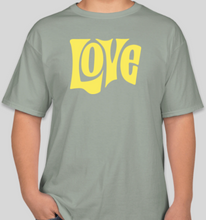 Load image into Gallery viewer, The Politicrat Daily Podcast Love In Retro stonewashed green unisex t-shirt
