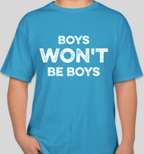 Load image into Gallery viewer, The Politicrat Daily Podcast Boys Won&#39;t Be Boys teal unisex t-shirt

