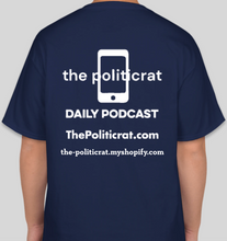 Load image into Gallery viewer, The Politicrat Daily Podcast Public Self/Private Self navy unisex t-shirt
