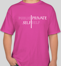 Load image into Gallery viewer, The Politicrat Daily Podcast Public Self/Private Self pink unisex t-shirt
