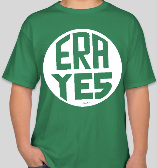 The Politicrat Daily Podcast ERA YES inverse color original logo unisex green t-shirt