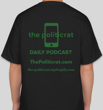 Load image into Gallery viewer, The Politicrat Daily Podcast ERA YES original logo unisex black t-shirt
