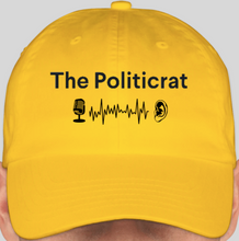Load image into Gallery viewer, The Politicrat Daily Podcast official embroidered bio-washed baseball hat (yellow)

