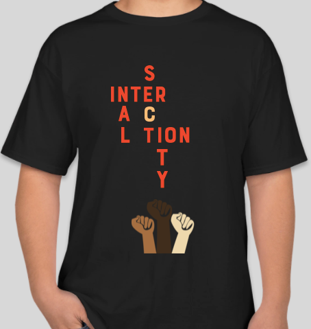 The Politicrat Daily Podcast Intersectionality black/orange unisex t-shirt