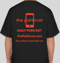 Load image into Gallery viewer, The Politicrat Daily Podcast Intersectionality black/orange unisex t-shirt

