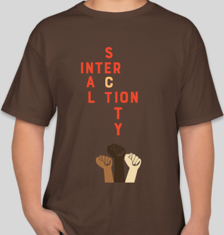 The Politicrat Daily Podcast Intersectionality brown/orange unisex t-shirt