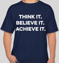 Load image into Gallery viewer, Think It Believe It Achieve It (TIBIA) navy unisex t-shirt
