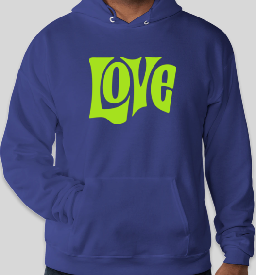 The Politicrat Daily Podcast Love in Retro EcoSmart 50/50 deep royal blue/lime greenPullover Hoodie