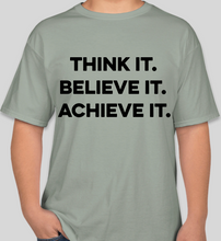 Load image into Gallery viewer, Think It Believe It Achieve It (TIBIA) stonewashed green unisex t-shirt
