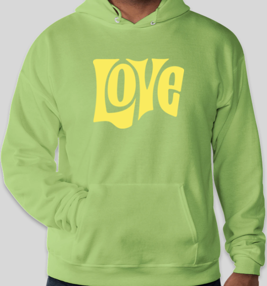 The Politicrat Daily Podcast Love in Retro EcoSmart 50/50 Lime green Pullover Hoodie