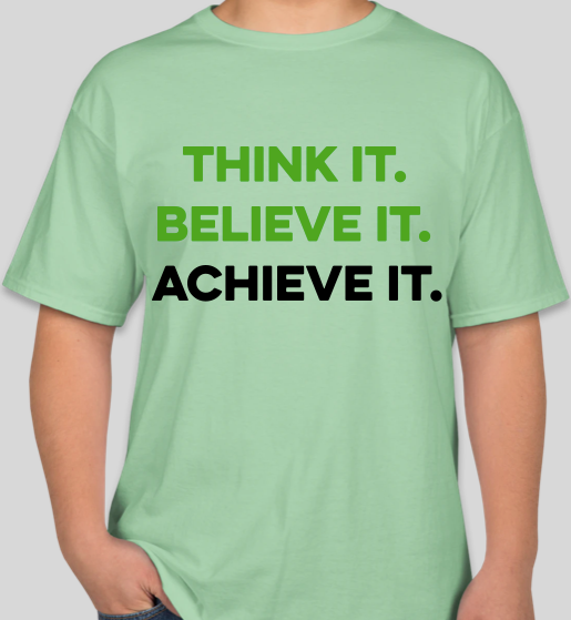 Think It Believe It Achieve It (TIBIA) mint unisex t-shirt