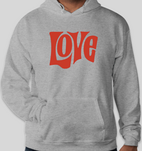 Load image into Gallery viewer, The Politicrat Daily Podcast Love in Retro EcoSmart 50/50 light steel Pullover Hoodie
