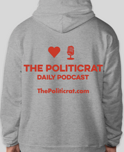Load image into Gallery viewer, The Politicrat Daily Podcast Love in Retro EcoSmart 50/50 light steel Pullover Hoodie
