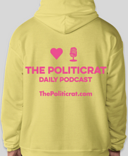 Load image into Gallery viewer, The Politicrat Daily Podcast Love in Retro EcoSmart 50/50 yellow/pink Pullover Hoodie
