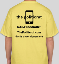 Load image into Gallery viewer, The Politicrat Daily Podcast Destination Series Watford yellow unisex t-shirt
