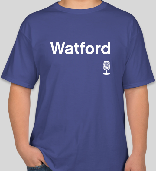 The Politicrat Daily Podcast Destination Series Watford deep royal blue unisex t-shirt