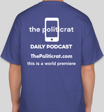 Load image into Gallery viewer, The Politicrat Daily Podcast Destination Series Watford deep royal blue unisex t-shirt

