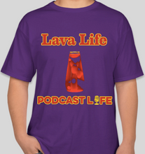 Load image into Gallery viewer, The Politicrat Daily Podcast Lava Life Podcast Life purple unisex t-shirt
