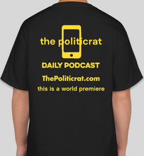 Load image into Gallery viewer, The Politicrat Daily Podcast Destination Series Watford black unisex t-shirt
