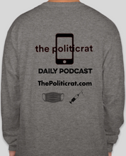 Load image into Gallery viewer, The Politicrat Daily Podcast Health And Self Empowerment Oxford gray unisex long-sleeved t-shirt
