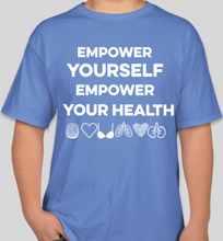 Load image into Gallery viewer, The Politicrat Daily Podcast Health And Self Empowerment Carolina blue unisex t-shirt
