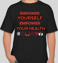 Load image into Gallery viewer, The Politicrat Daily Podcast Health And Self Empowerment black unisex t-shirt
