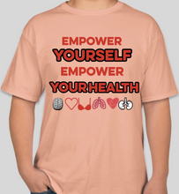 Load image into Gallery viewer, The Politicrat Daily Podcast Health And Self Empowerment candy orange unisex t-shirt
