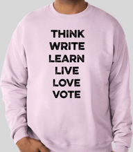 Load image into Gallery viewer, The Politicrat Daily Podcast pale pink long-sleeve Six Of The Best unisex sweatshirt
