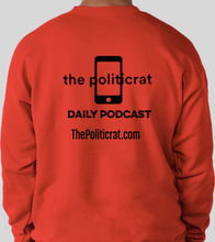 Load image into Gallery viewer, The Politicrat Daily Podcast red long-sleeve Six Of The Best unisex sweatshirt
